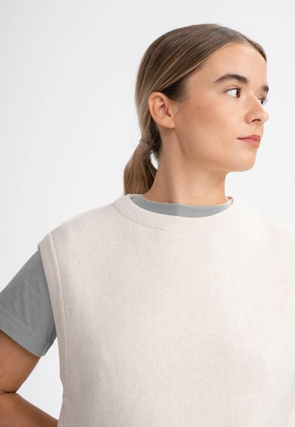 Vest Jacquard Breiwerk Jamuna CrÃ¨me Melange from Shop Like You Give a Damn