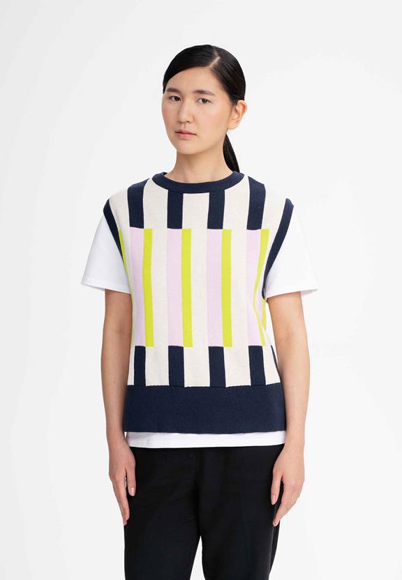 Vest Jacquard Knit Jamuna Kleurrijke Strepen Multicolor from Shop Like You Give a Damn Vest Jacquard Knit Jamuna Kleurrijke Strepen Multicolor from Shop Like You Give a Damn