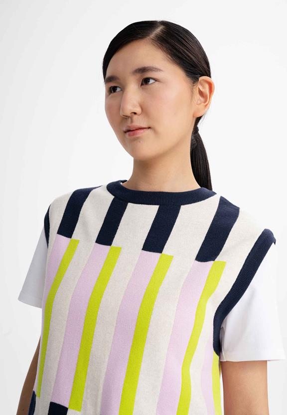 Vest Jacquard Knit Jamuna Kleurrijke Strepen Multicolor from Shop Like You Give a Damn Vest Jacquard Knit Jamuna Kleurrijke Strepen Multicolor from Shop Like You Give a Damn