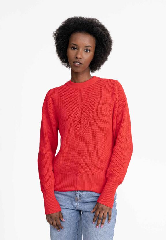 Gebreide Trui Gauri Poppy Rood via Shop Like You Give a Damn