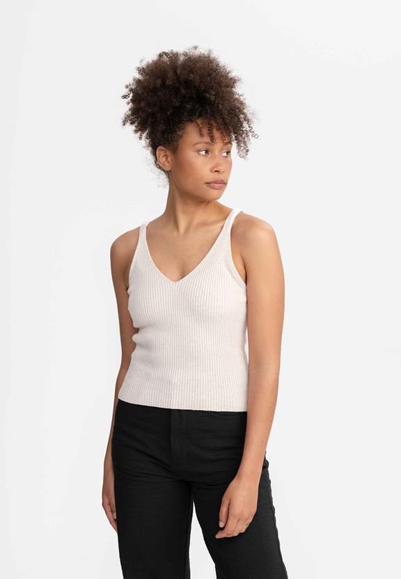 Gebreide Top Rhada Cream Melange via Shop Like You Give a Damn