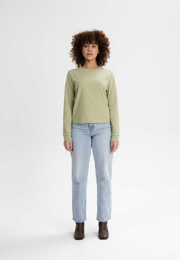 T-Shirt Lange Mouw Zware Aastha Tea Leaf Green from Shop Like You Give a Damn