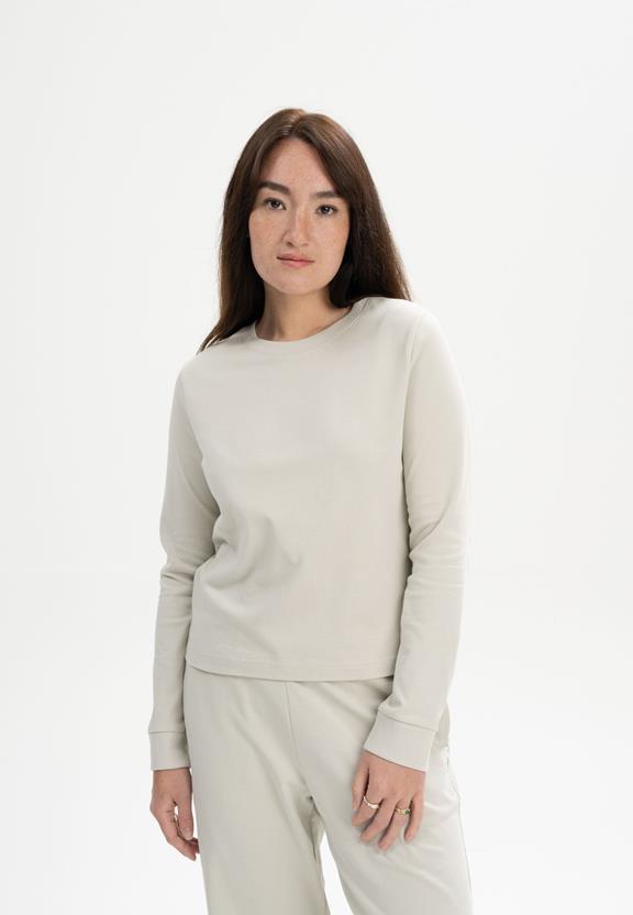 T-Shirt Lange Mouw Zware Aastha Berk Beige via Shop Like You Give a Damn
