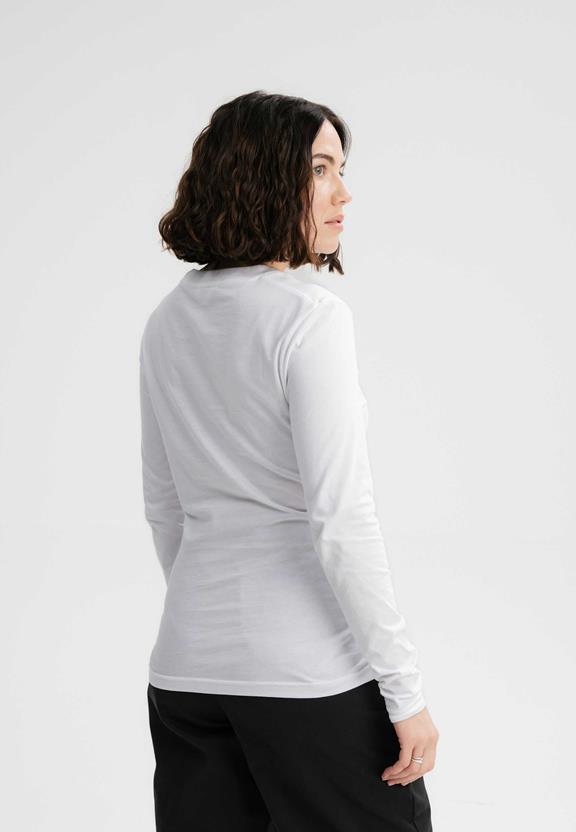 Shirt Basic Lange Mouw Dhivya Wit from Shop Like You Give a Damn
