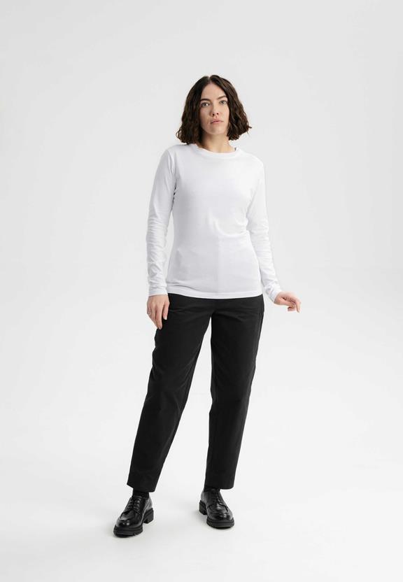 Shirt Basic Lange Mouw Dhivya Wit from Shop Like You Give a Damn