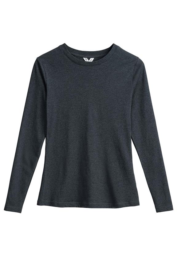 Shirt Basic Lange Mouw Dhivya Antraciet Melange Grijs from Shop Like You Give a Damn