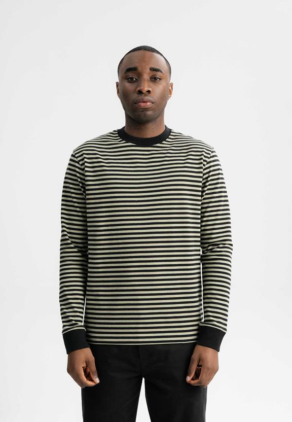 Shirt Lange Mouw Tejas Tea Leaf Groen / Zwart Gestreept via Shop Like You Give a Damn