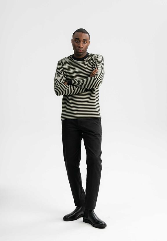 Shirt Lange Mouw Tejas Tea Leaf Groen / Zwart Gestreept from Shop Like You Give a Damn