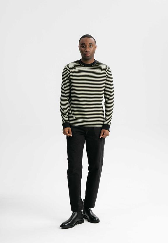 Shirt Lange Mouw Tejas Tea Leaf Groen / Zwart Gestreept from Shop Like You Give a Damn
