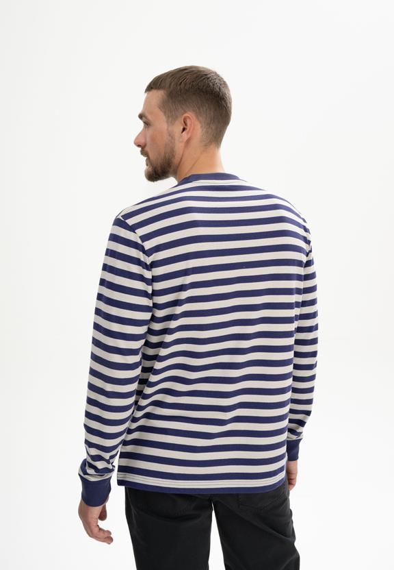 Shirt Lange Mouw Tejas Zomernacht Paars/ Berk Gestreept Beige from Shop Like You Give a Damn