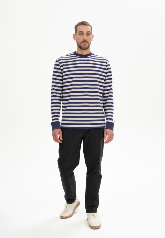 Shirt Lange Mouw Tejas Zomernacht Paars/ Berk Gestreept Beige from Shop Like You Give a Damn