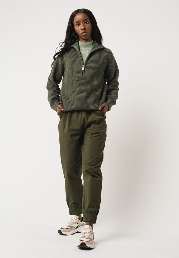 Ribgebreide Troyer Unisex Udai Groen Melange from Shop Like You Give a Damn