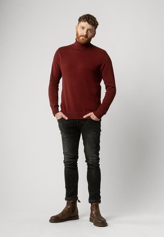 Fijn Gebreide Trui Coltrui Kanja Bordeauxrood via Shop Like You Give a Damn