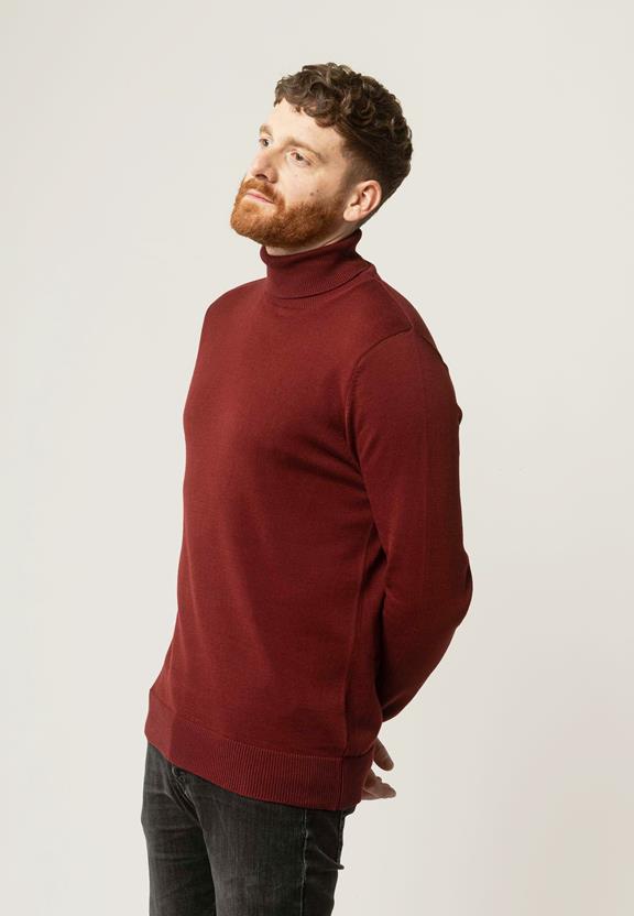 Fijn Gebreide Trui Coltrui Kanja Bordeauxrood from Shop Like You Give a Damn