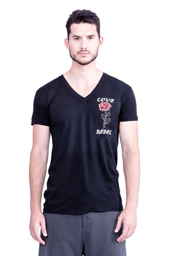 T-Shirt Love Rebel Zwart from Shop Like You Give a Damn