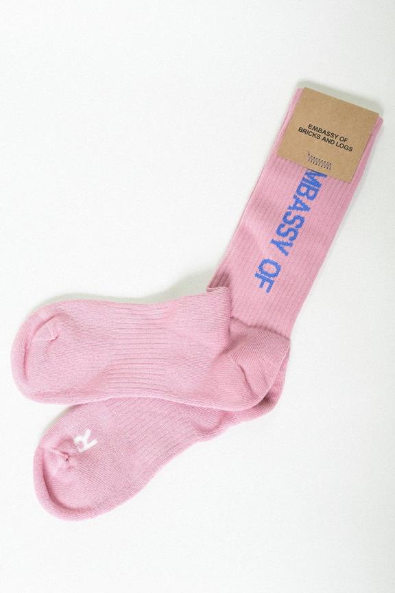 Sokken Emb Mauve/Blauw via Shop Like You Give a Damn
