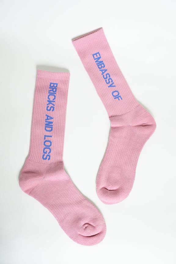 Sokken Emb Mauve/Blauw from Shop Like You Give a Damn