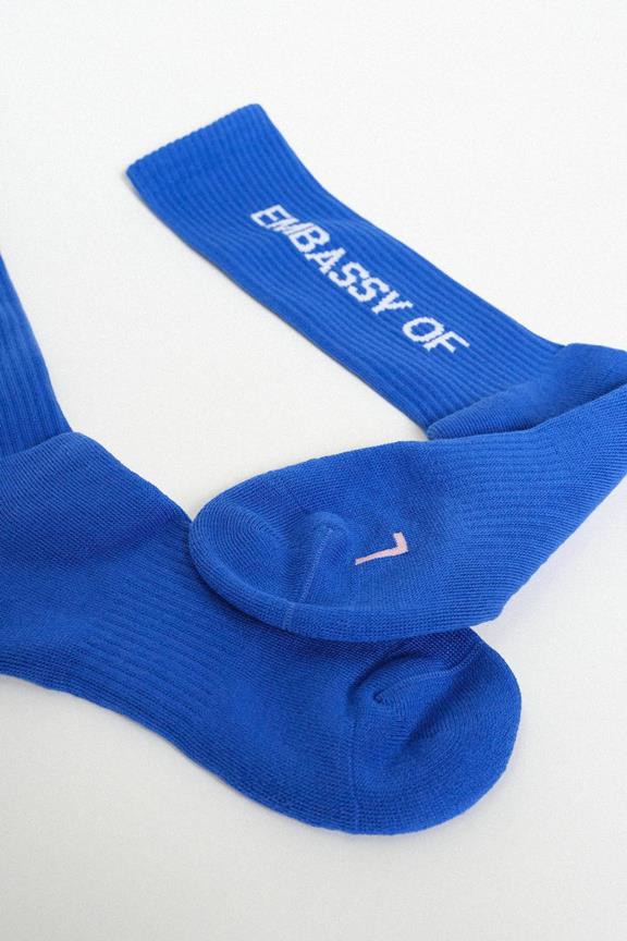 Sokken Emb Blauw/Off White from Shop Like You Give a Damn