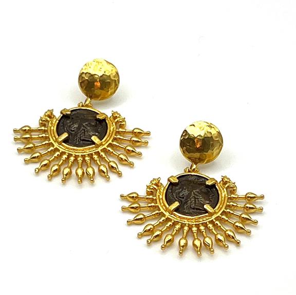 Boucles D'Oreilles The Ancient Plaquées Or 24 Carats 1