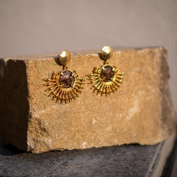Boucles D'Oreilles The Ancient Plaquées Or 24 Carats 3