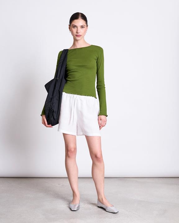 Top Minirib Longsleeve Aversa Woody Olijf from Shop Like You Give a Damn