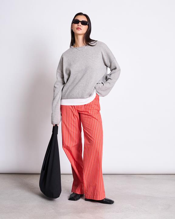 Broek Soby Kersenrood Wit Gestreept via Shop Like You Give a Damn