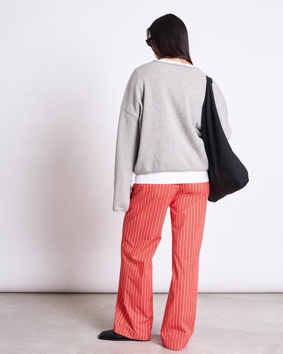 Broek Soby Kersenrood Wit Gestreept from Shop Like You Give a Damn
