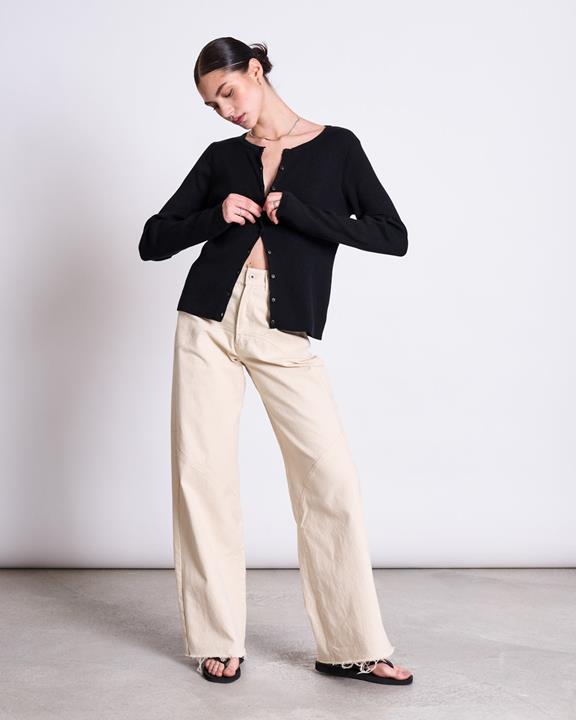 Cardigan Ronde Hals Glimt Zwart from Shop Like You Give a Damn