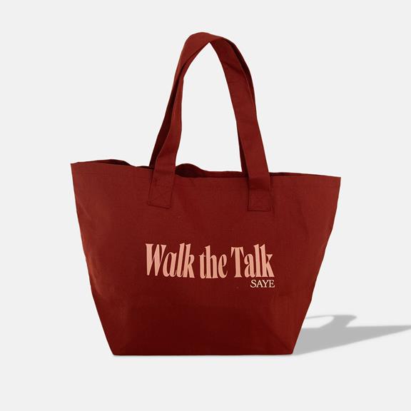 Totebag Walk The Talk Donkerrood from Shop Like You Give a Damn