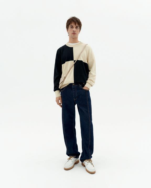 Gebreide Trui Khem Zwart & Beige from Shop Like You Give a Damn