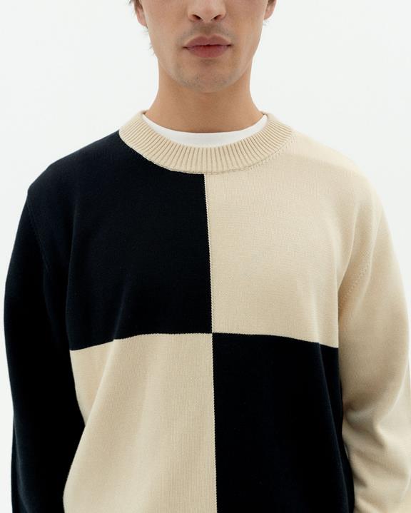 Gebreide Trui Khem Zwart & Beige from Shop Like You Give a Damn