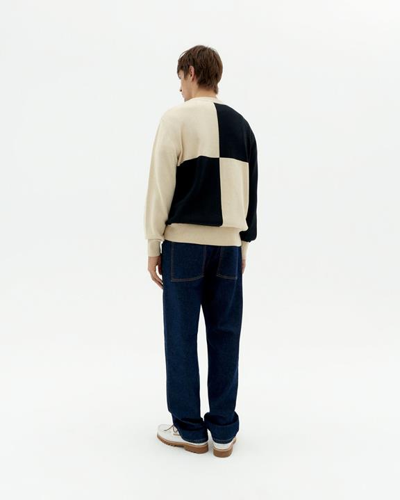 Gebreide Trui Khem Zwart & Beige from Shop Like You Give a Damn