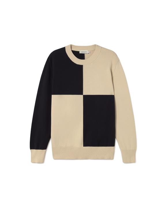 Gebreide Trui Khem Zwart & Beige from Shop Like You Give a Damn