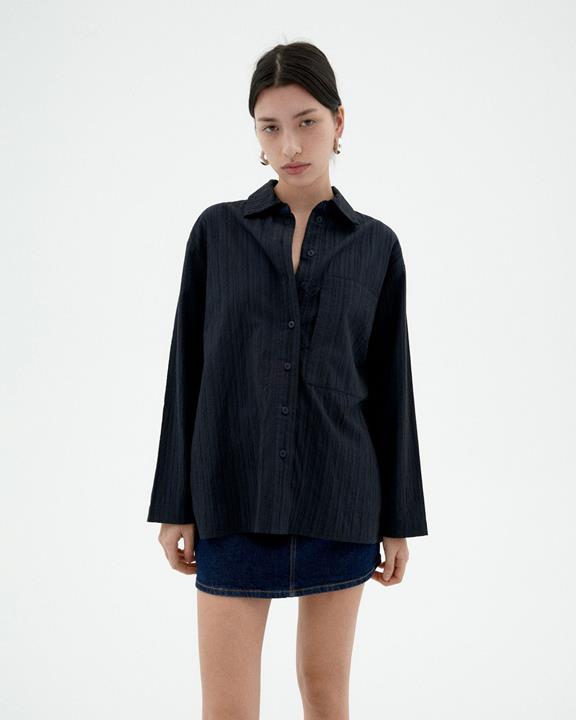 Blouse Popcorn Marcelle Marineblauw via Shop Like You Give a Damn