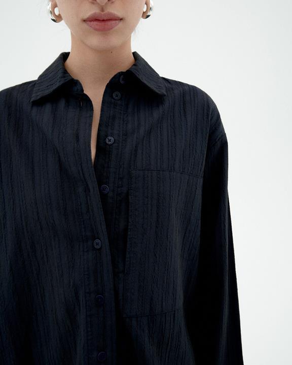 Blouse Popcorn Marcelle Marineblauw from Shop Like You Give a Damn