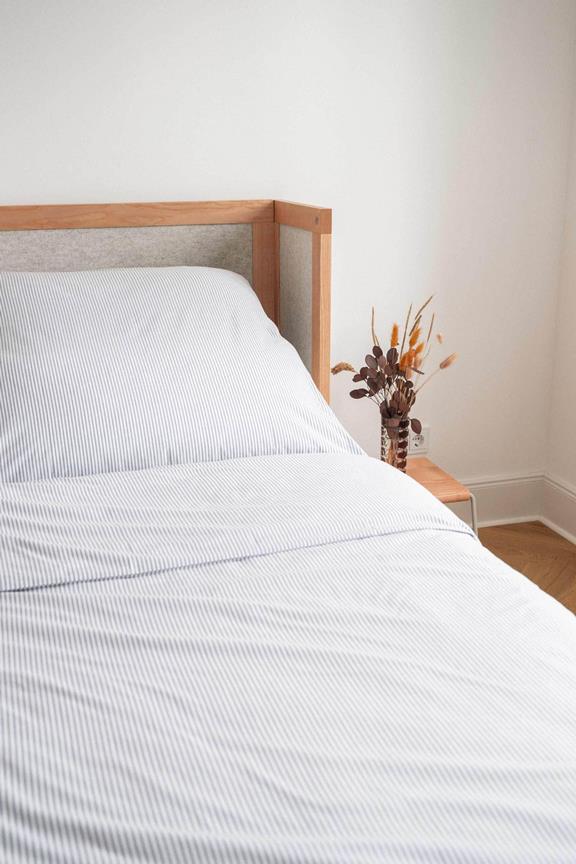 Percale Beddengoedset Majuli Strepen Blauw / Natuurlijk Wit from Shop Like You Give a Damn