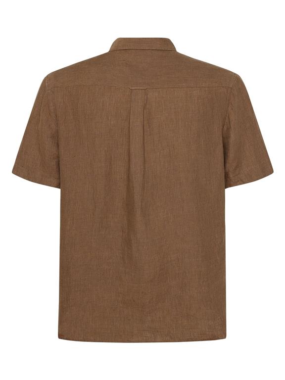 Shirt Regular Linnen Korte Mouw Bruin from Shop Like You Give a Damn