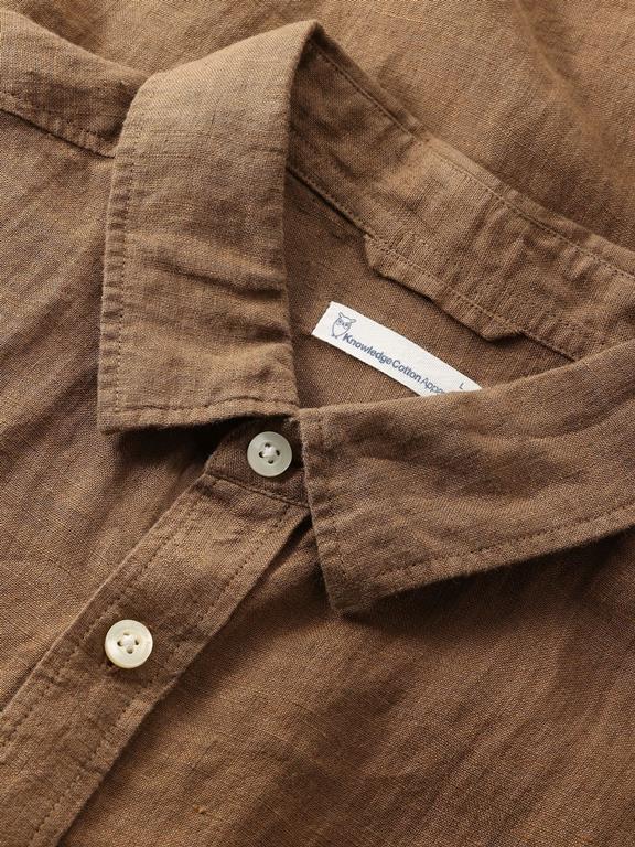 Shirt Regular Linnen Korte Mouw Bruin from Shop Like You Give a Damn