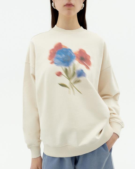 Sweatshirt Jimena Blurry Flower Wit from Shop Like You Give a Damn