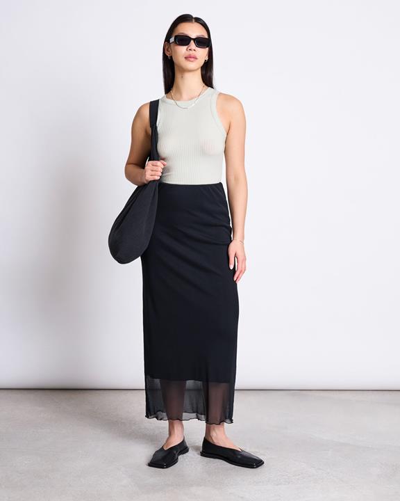 Maxi Rok Mesh Smuk Zwart via Shop Like You Give a Damn