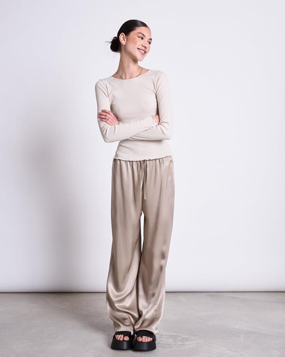 Losse Broek Fris Zilvergrijs/Beige via Shop Like You Give a Damn