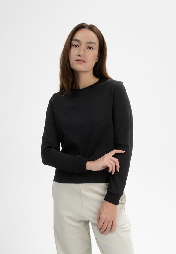 T-Shirt Lange Mouwen Zwaar Aastha Zwart via Shop Like You Give a Damn