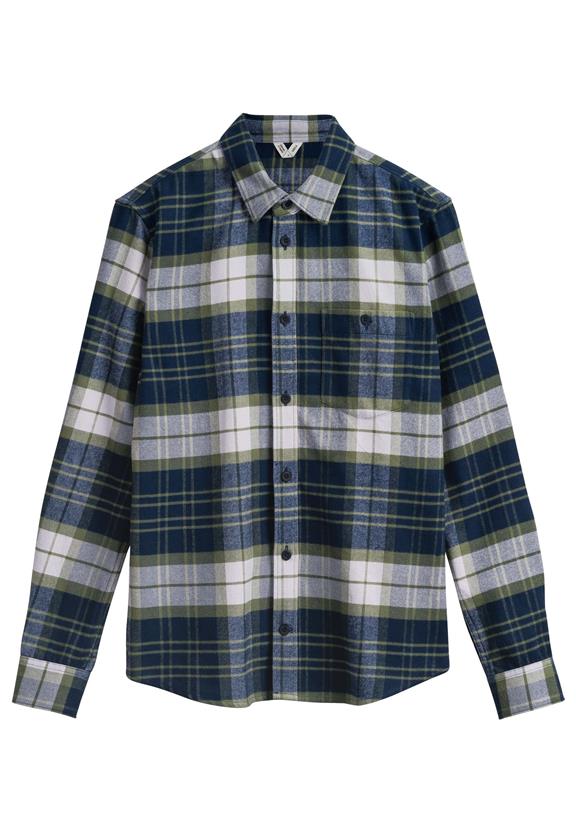 Overhemd Flanell Sahel Navy / Lavendel Ruit from Shop Like You Give a Damn