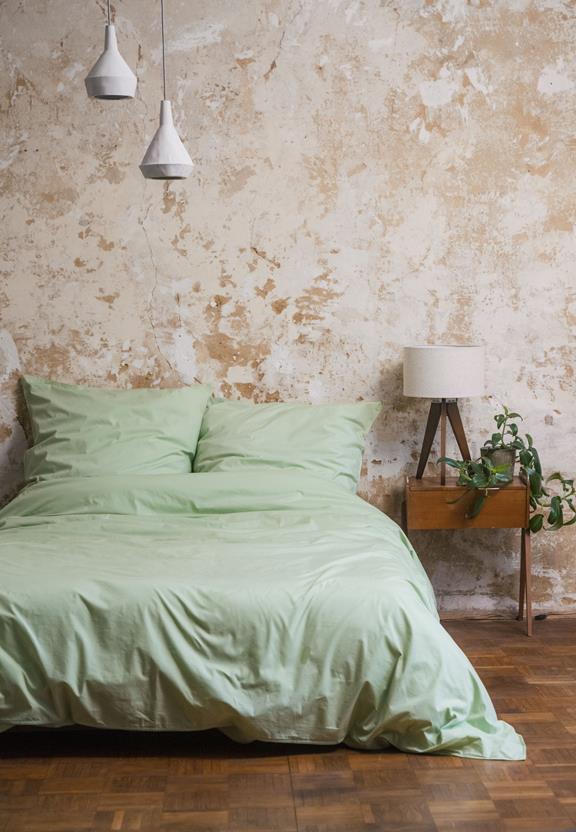 Beddengoedset Bhanu Matcha Groen via Shop Like You Give a Damn