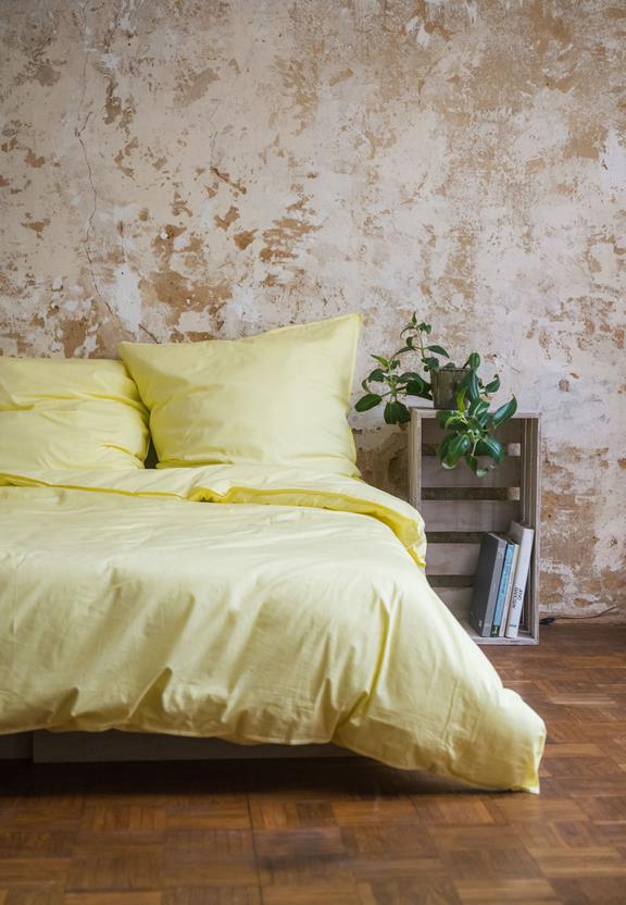 Percale Beddengoedset Bhanu Zacht Citroengeel from Shop Like You Give a Damn