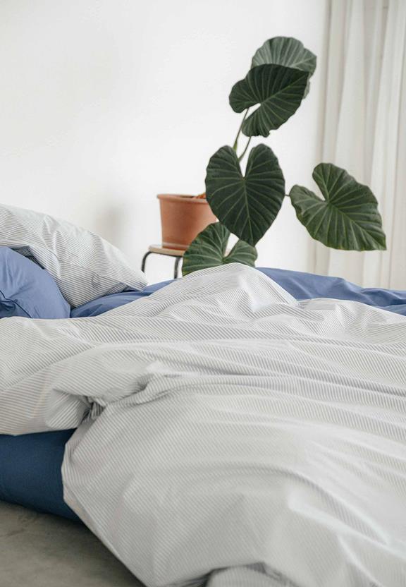 Percale Beddengoedset Majuli Strepen Berk / Natuurlijk Wit from Shop Like You Give a Damn