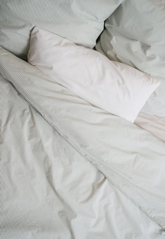 Beddengoedset Majuli Stripes Thyme / Natuurlijk Wit from Shop Like You Give a Damn