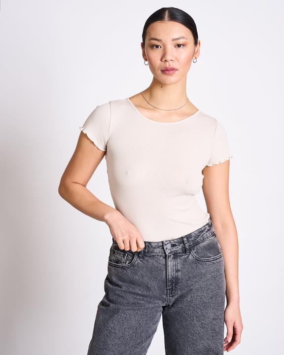 T-Shirt Ren Minirib Ivoor Wit from Shop Like You Give a Damn