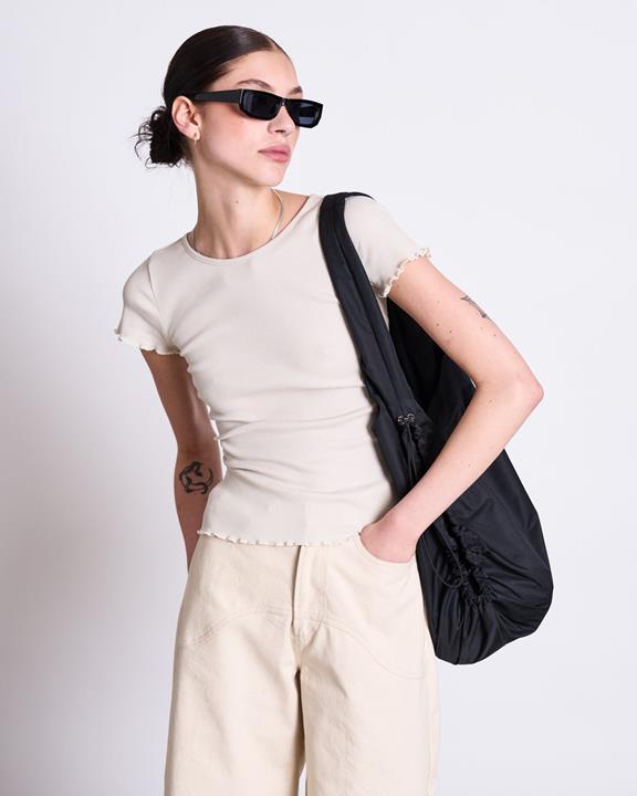 T-Shirt Ren Minirib Ivoor Wit from Shop Like You Give a Damn
