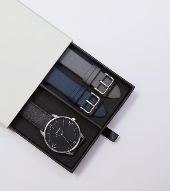 Uhren-Geschenkset Aalto Silver & Piñatex 1